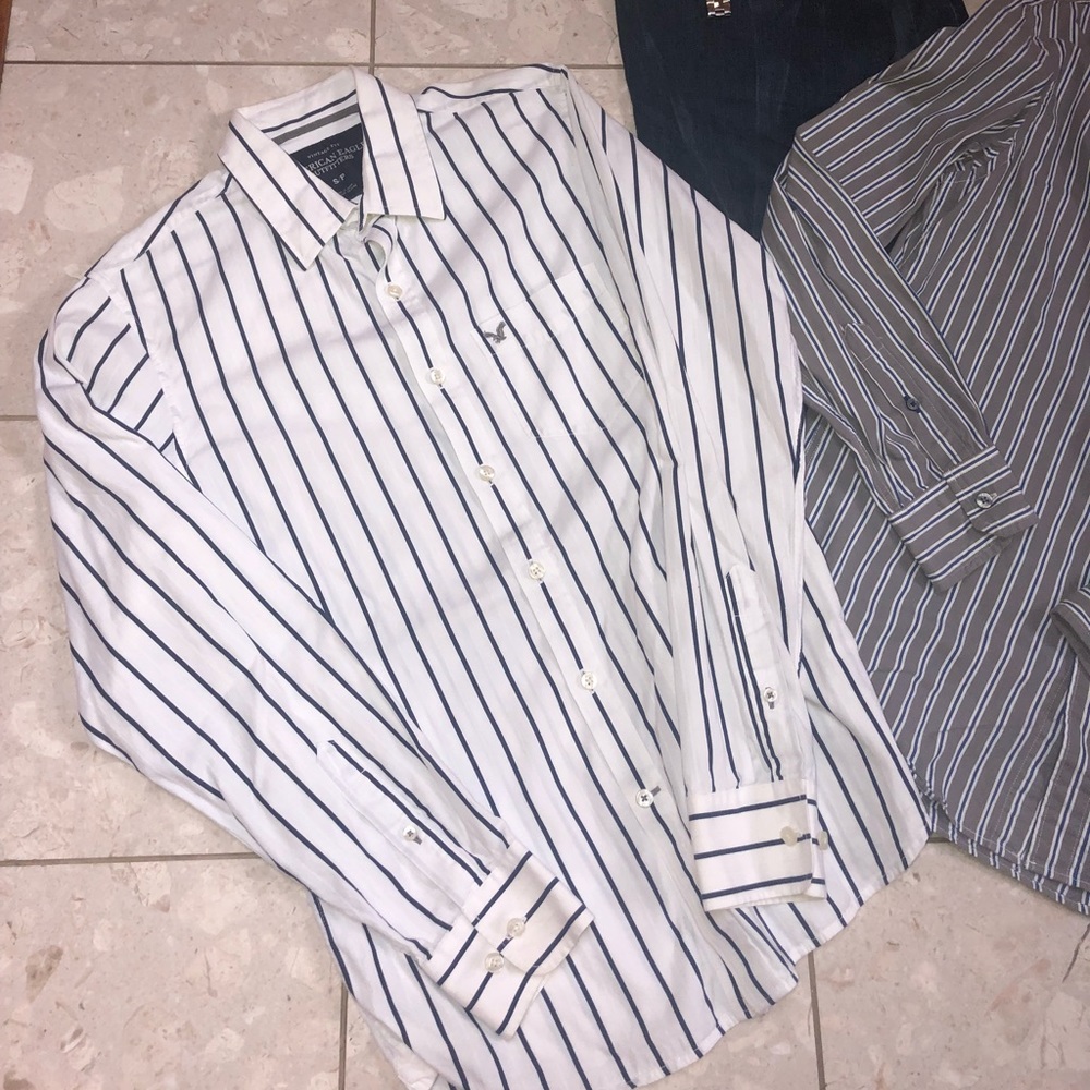 Two American Eagle Long Sleeve Button Down Shirts - image 4